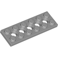 Lego destička 2x6 s pěti dírami (otvory), světle modro šedá (4211542)